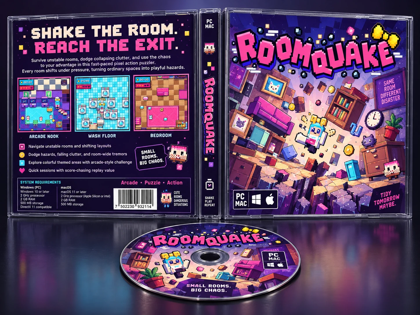 Roomquake cassette case art