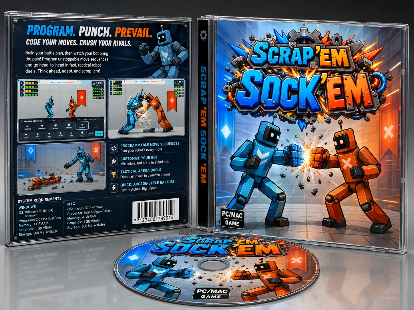 Scrap Em' Sock Em cassette case art